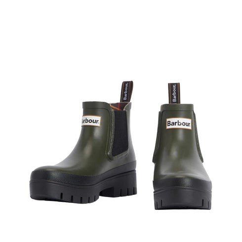 Stivaletto Donna con tomaia in gomma, modello Chelsea, con logo frontale